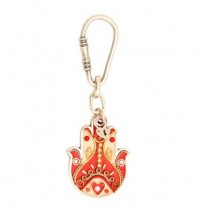 Red Heart Hamsa Hand Key Chain